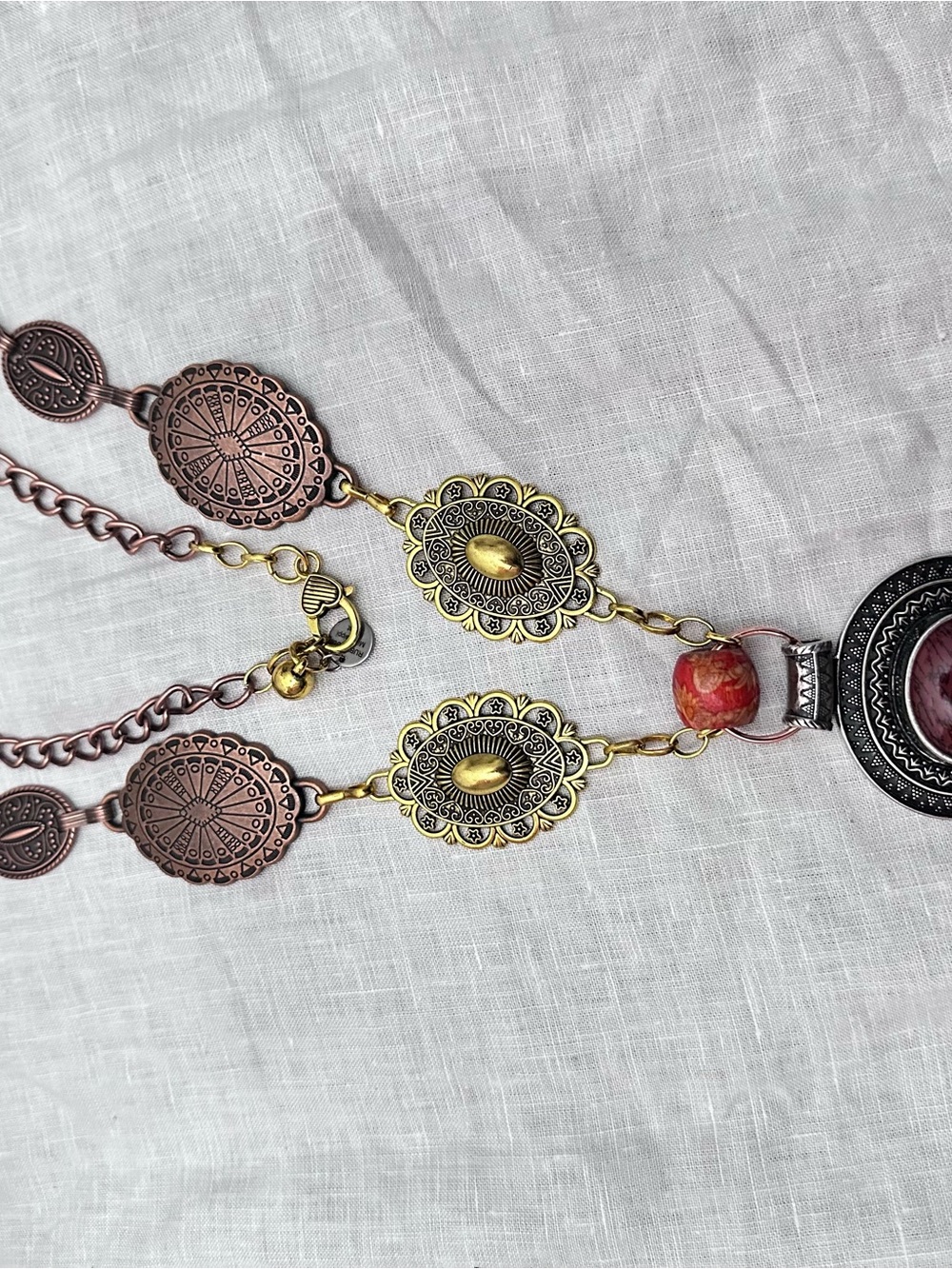 RUBYRUDI • Pendant Necklace Art to Wear UP CYCLED, Western SUSTAINABLE, OOAK - Picture 13 of 16